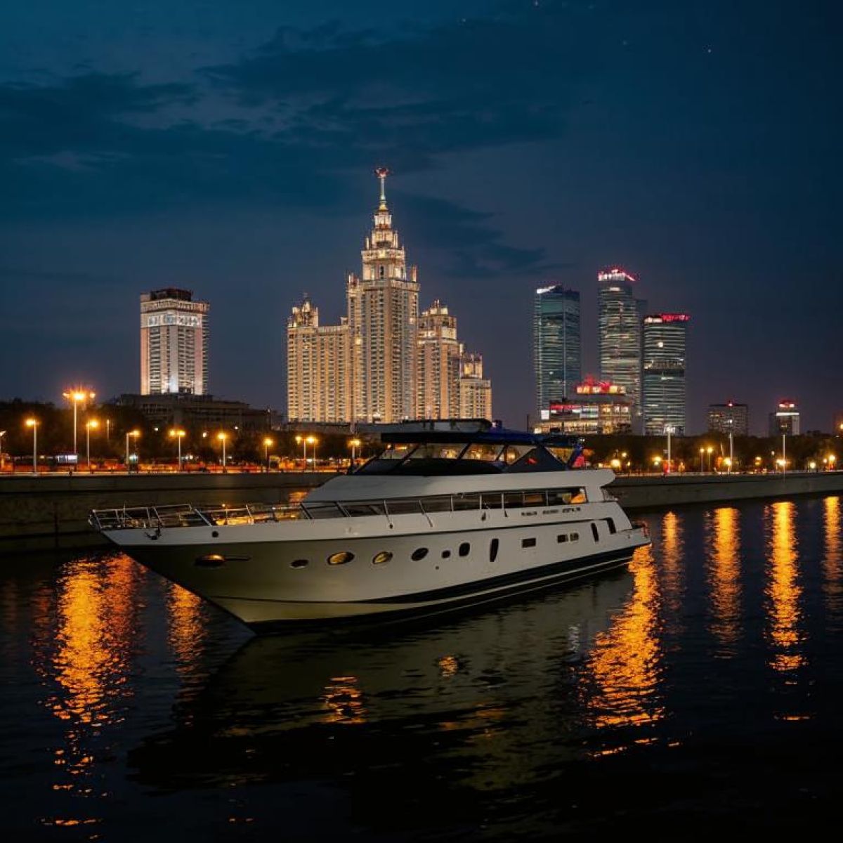 Аренда моторной яхты для романтического вечера в центре Москвы